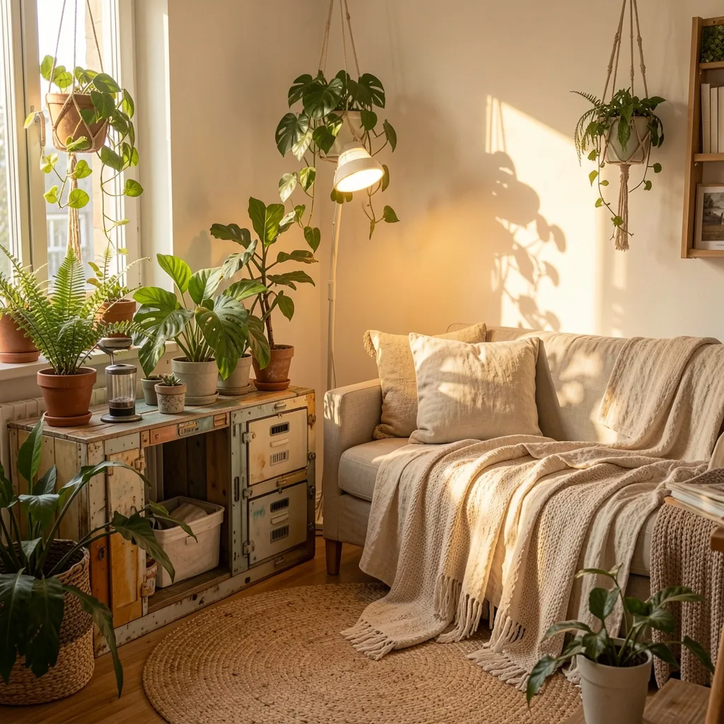 Natural interior scene with warm lighting